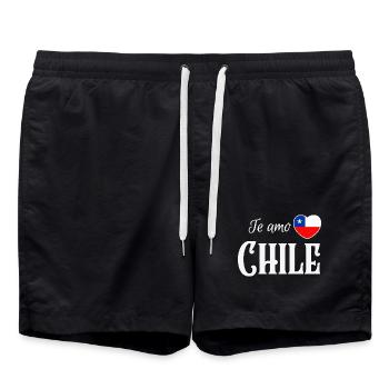 J’aime le Chili, fierté chilienne - Short de bain - noir - Devant - AI Model Male 185 light (185cm)