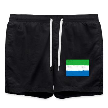 Flagge von Sierra Leone - Badeshorts - Schwarz - Vorne - AI Model Male 185 light (185cm)