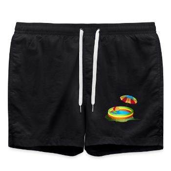 Pataugeoire colorée avec parasol et ballon - Short de bain - noir - Devant - AI Model Male 185 light (185cm)