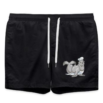 Seal Cook Chef Hat Cooking - Swim Trunks - black - Front - AI Model Male 185 light (185cm)