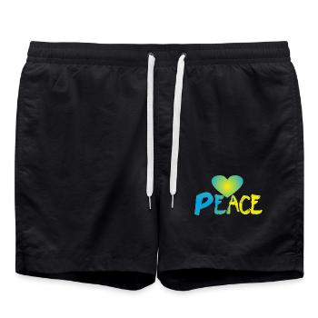 Peace Herz Frieden Friedenszeichen - Badeshorts - Schwarz - Vorne - AI Model Male 185 light (185cm)