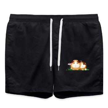 Deux cochons d’Inde dans le pré – l’harmonie - Short de bain - noir - Devant - AI Model Male 185 light (185cm)
