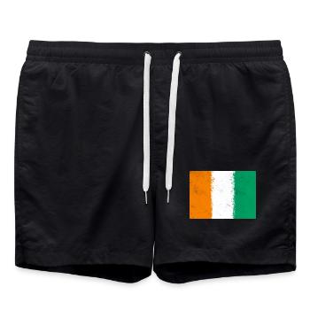 Flagge von Côte d'Ivoire - Badeshorts - Schwarz - Vorne - AI Model Male 185 light (185cm)