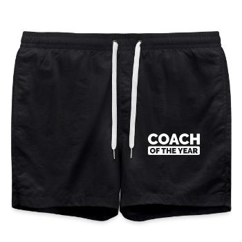coach of the year - Trainer Vereine und Teams Logo - Badeshorts - Schwarz - Vorne - AI Model Male 185 light (185cm)