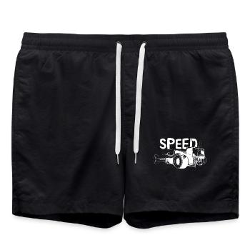 Vitesse Formule Auto - Illustration de course - Short de bain - noir - Devant - AI Model Male 185 light (185cm)