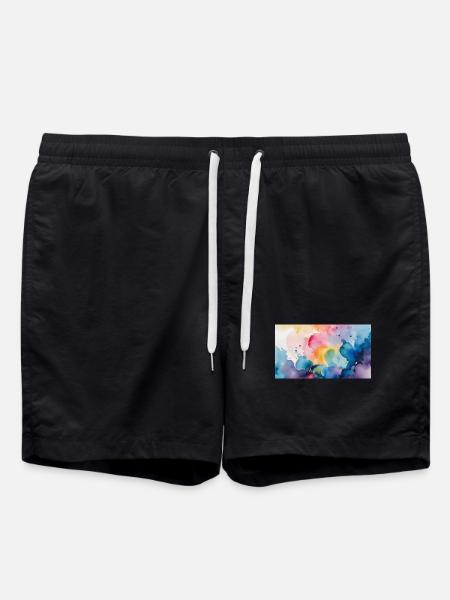 Aquarelle Explosion Art Design - Short de bain - noir