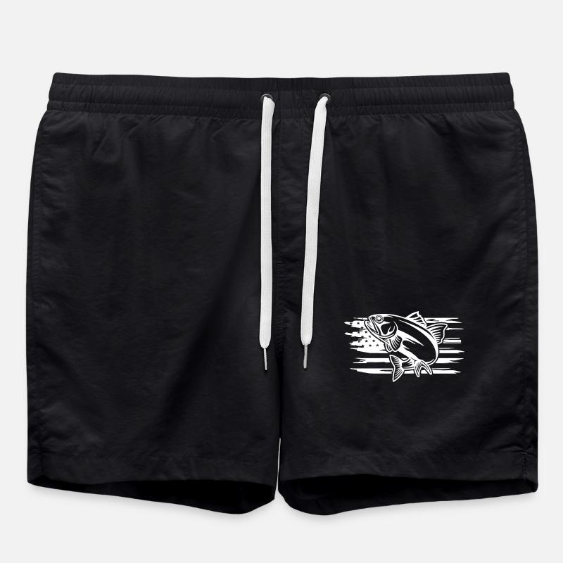 Dynamic Fish Motion Graphic - Swim Trunks - black