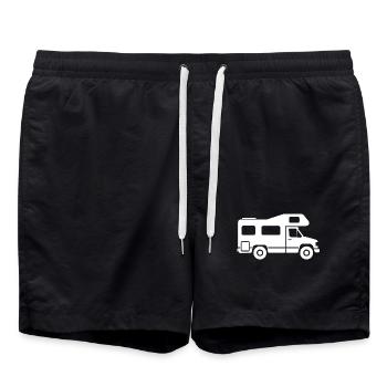 Camping-car Silhouette Camping Famille - Short de bain - noir - Devant - AI Model Male 185 light (185cm)