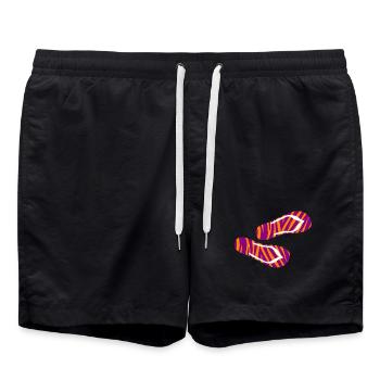 Zebra Safari motif tongs pantoufles Holiday Fun - Short de bain - noir - Devant - AI Model Male 185 light (185cm)