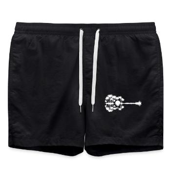 Paradies-Silhouette bei Sonnenuntergang - Badeshorts - Schwarz - Vorne - AI Model Male 185 light (185cm)