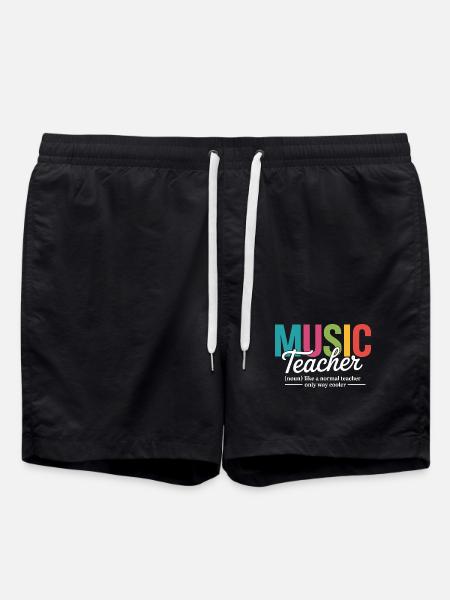 Lebendige Musiklehrer-Illustration - Badeshorts - Schwarz