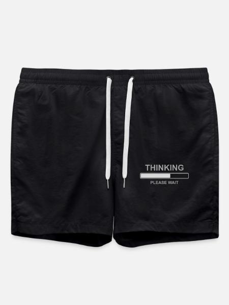 Thinking Please Wait Shirt – Funny Loading Bar - Badeshorts - Schwarz