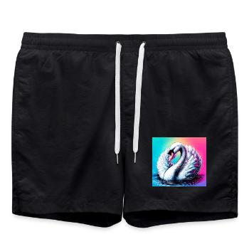cygne - Short de bain - noir - Devant - AI Model Male 185 light (185cm)