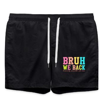Blocky BRUH Nous soutenons le design rétro - Short de bain - noir - Devant - AI Model Male 185 light (185cm)