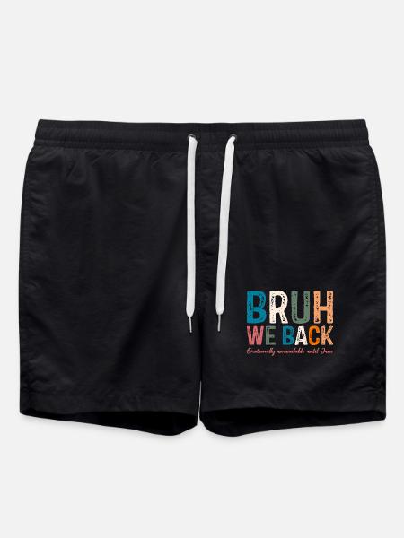 Skurriles, farbenfrohes Typografie-Design - Badeshorts - Schwarz