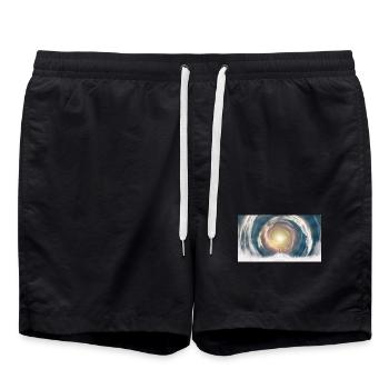 Himmlischer Lichtstrahl - Badeshorts - Schwarz - Vorne - AI Model Male 185 light (185cm)