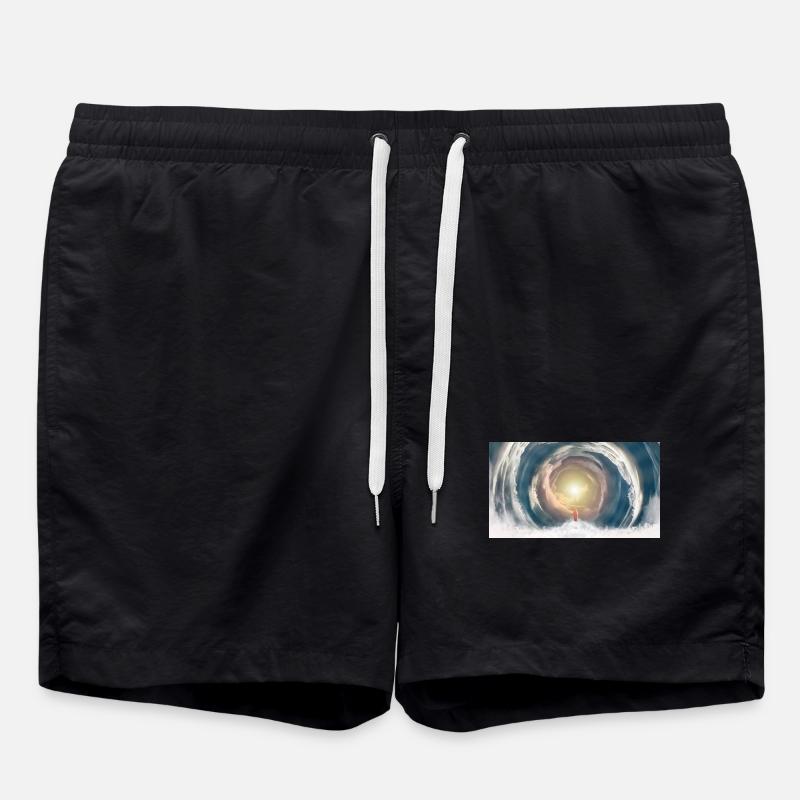 Celestial Light Beam - Swim Trunks - black