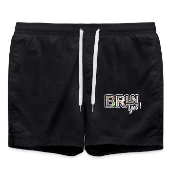 Graffiti-Stil Berlin Yes! - Short de bain - noir - Devant - AI Model Male 185 light (185cm)