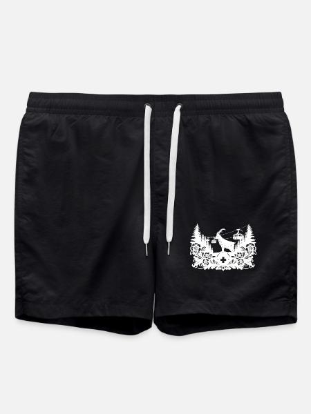 Steinbock_1_white_ - Swim Trunks - black