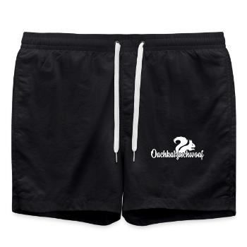 Oachkatzlschwoaf  - Badeshorts - Schwarz - Vorne - AI Model Male 185 light (185cm)