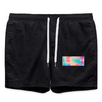 Couleurs vibrantes de l’aquarelle - Short de bain - noir - Devant - AI Model Male 185 light (185cm)