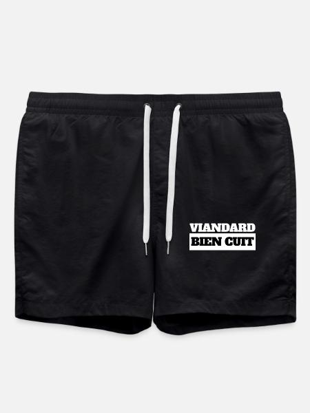 WELL-COOKED MEAT - BARBECUE HUMOR - Swim Trunks - black