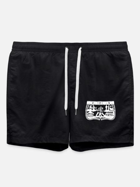 Zwilch Schwingerhose_2_white - Swim Trunks - black
