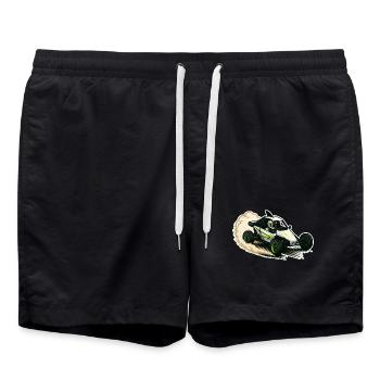 Autocross Stockcar Spezialcross - Badeshorts - Schwarz - Vorne - AI Model Male 185 light (185cm)