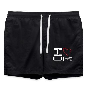Conception d’amour de cœur pixélisé - Short de bain - noir - Devant - AI Model Male 185 light (185cm)