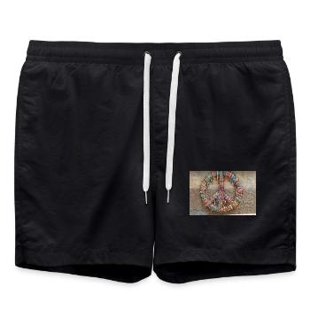 Peace is international - Badeshorts - Schwarz - Vorne - AI Model Male 185 light (185cm)