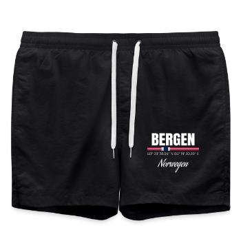 Bergen - Badeshorts - Schwarz - Vorne - AI Model Male 185 light (185cm)