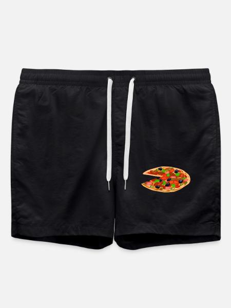 Eating pizza - Swim Trunks - black