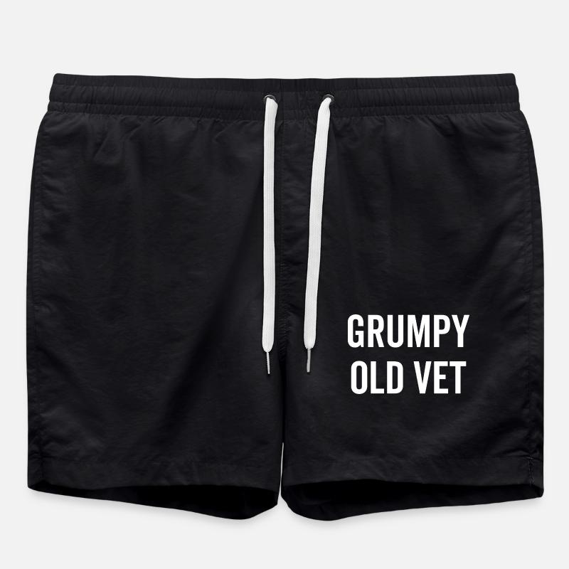 Grumpy Old Vet - Swim Trunks - black