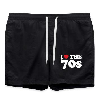 Amour des Années 70 - Short de bain - noir - Devant - AI Model Male 185 light (185cm)