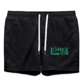 Inspirierendes Zitat jährliche Veränderung - Badeshorts - Schwarz - Vorne - AI Model Male 185 light (185cm)