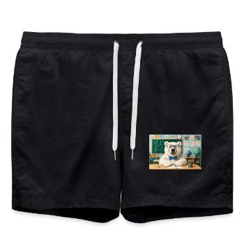 Süßer Bär Wissenschaftler mit Brille - Badeshorts - Schwarz - Vorne - AI Model Male 185 light (185cm)