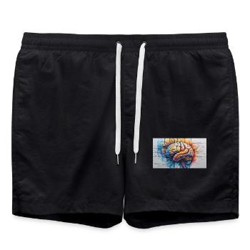 Cerveau Artificiel Circuit Coloré - Short de bain - noir - Devant - AI Model Male 185 light (185cm)