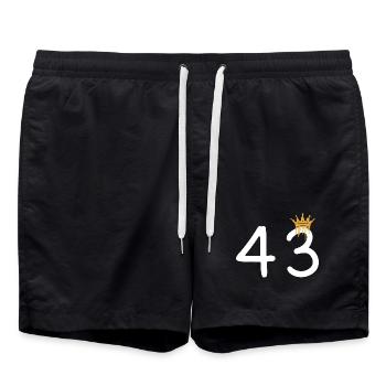 Königskrone Handlettering Design - Badeshorts - Schwarz - Vorne - AI Model Male 185 light (185cm)