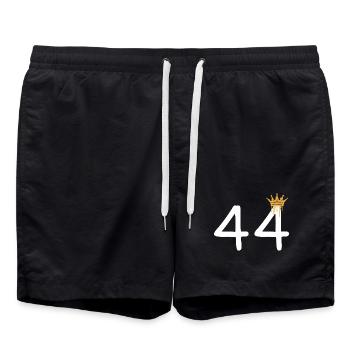 Imprimé couronne artistique numéro 44 pour des looks tendance - Short de bain - noir - Devant - AI Model Male 185 light (185cm)
