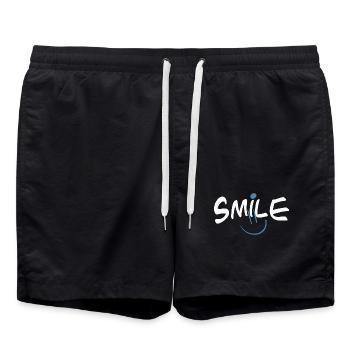 Sourire heureux avec des touches de couleur - Short de bain - noir - Devant - AI Model Male 185 light (185cm)