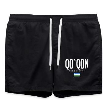 Qo'qon Usbekistan - Badeshorts - Schwarz - Vorne - AI Model Male 185 light (185cm)
