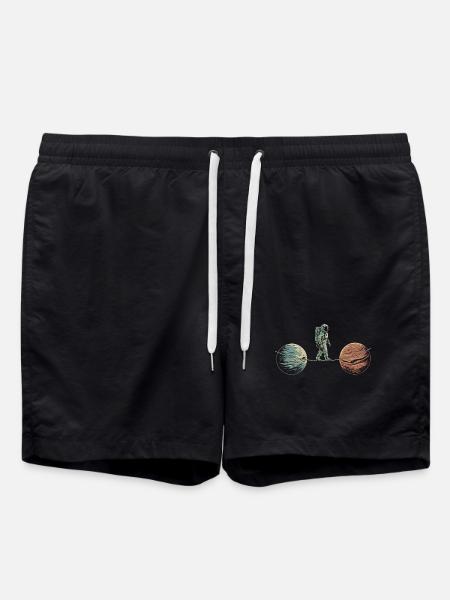 Space Acrobatics Art Design - Swim Trunks - black