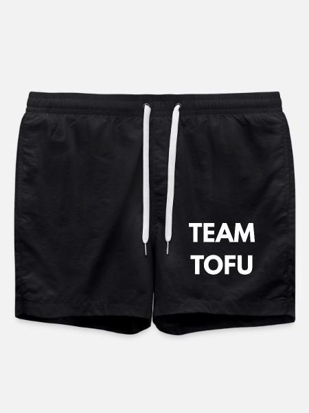 Team Tofu – Vegan Statement - Badeshorts - Schwarz