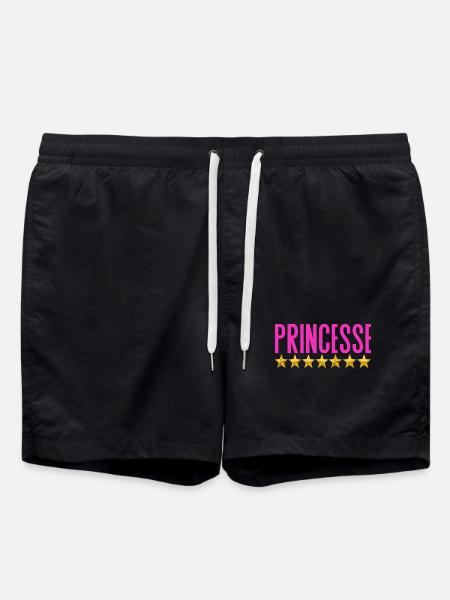Pink Starry Princess T-shirt - Swim Trunks - black