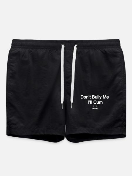 Kühner Slogan: Mobbe mich nicht - Badeshorts - Schwarz