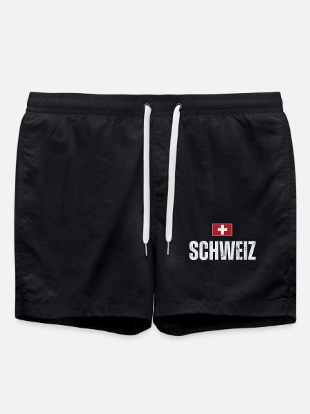 Schweizer Flagge, Schweizer Patriot - Badeshorts - Schwarz