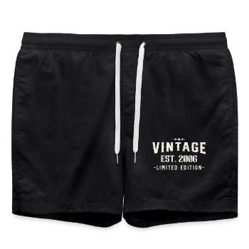 20 Jahre 2006 Vintage Geburtstagsgeschenk - Badeshorts - Schwarz - Vorne - AI Model Male 185 light (185cm)