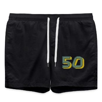 Numéro 50 Graphique Moderne - Short de bain - noir - Devant - AI Model Male 185 light (185cm)