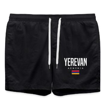 Yerevan Armenien - Badeshorts - Schwarz - Vorne - AI Model Male 185 light (185cm)