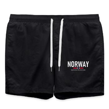 Norvège - Norvège - Norvège - Drapeau - Scandinavie - Short de bain - noir - Devant - AI Model Male 185 light (185cm)